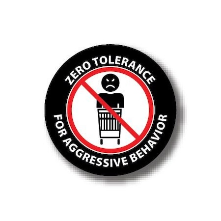 Ergomat 12in CIRCLE SIGNS Zero Tolerance For Aggressive Behavior DSV-SIGN 144 #3978 -UEN